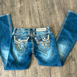 Womens Rock Revival jeans. Size 26, 34 inseam, bootcut.